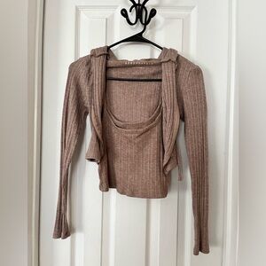 Aeropostale Crop Top with Matching Sweater Set